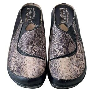 L'Artiste By Spring Step Black Chino Python Clog Womens Shoes Size EU 41 US 9.5